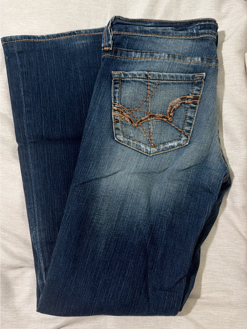 Big Star Women's Dark Blue Bootcut Jeans with Contrast Pocket Stitching